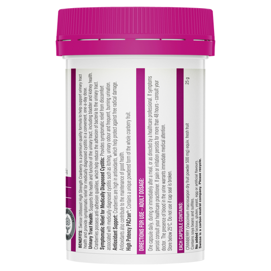 Swisse Ultiboost High Strength Cranberry 30 Capsules Urinary Tract Health UTI