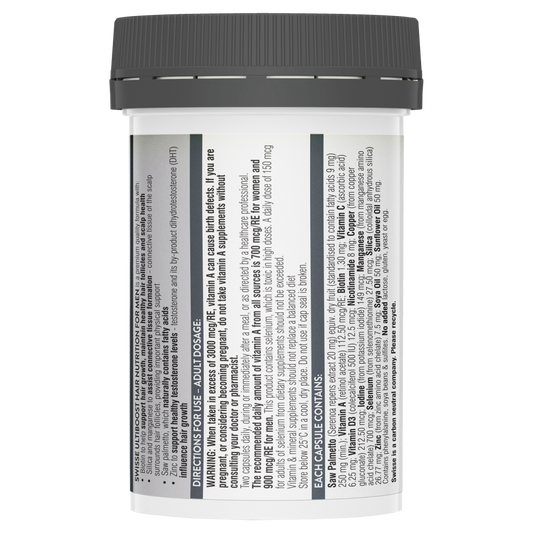 Swisse Ultiboost Hair Nutrition for Men 60 Capsules Supports Hair Growth