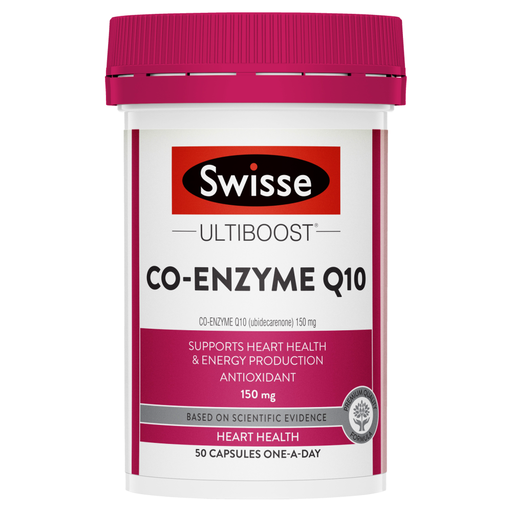 Swisse Ultiboost Co-Enzyme Q10 50 Capsules CoQ10 150mg Heart Health Antioxidant