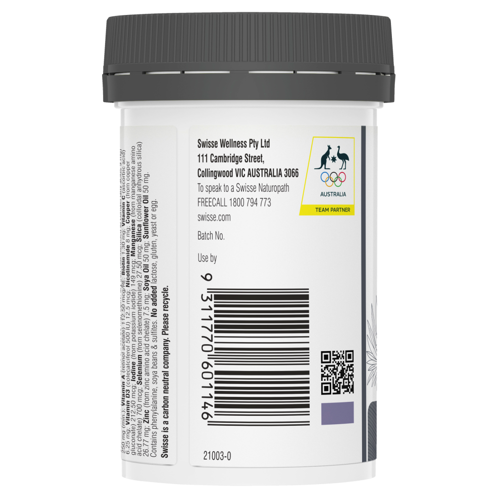 Swisse Ultiboost Hair Nutrition for Men 60 Capsules Supports Hair Growth