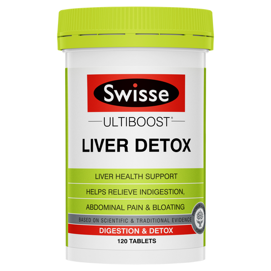 Swisse Ultiboost Liver Detox 120 Tablets Bloating Indigestion Milk Thistle