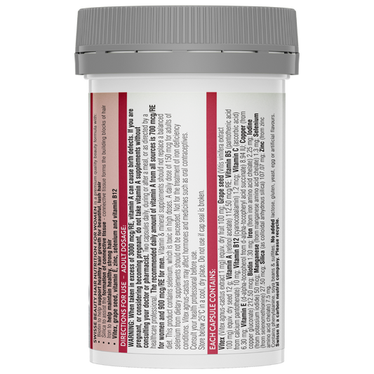 Swisse Beauty Hair Nutrition for Women 60 Capsules Supports Healthy Hair Growth