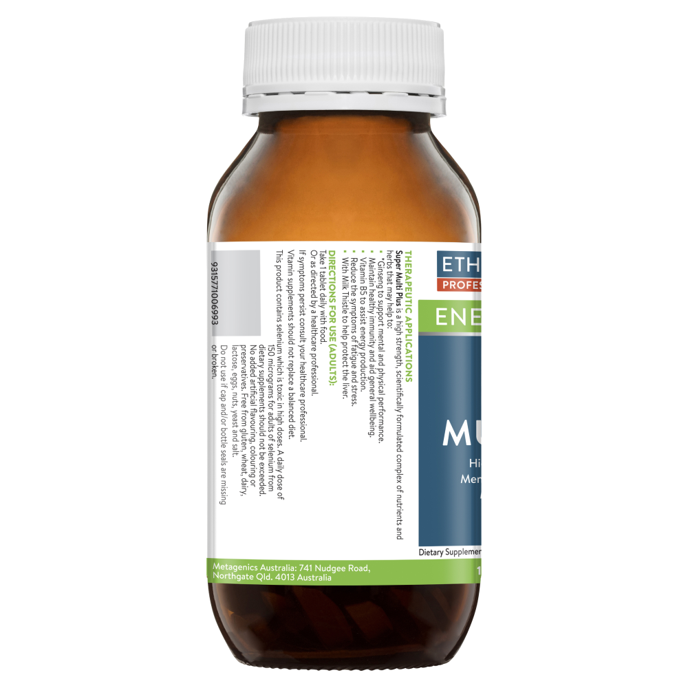 Ethical Nutrients Super Multi Plus 120 Tablets Daily Multivitamin Energy Stress