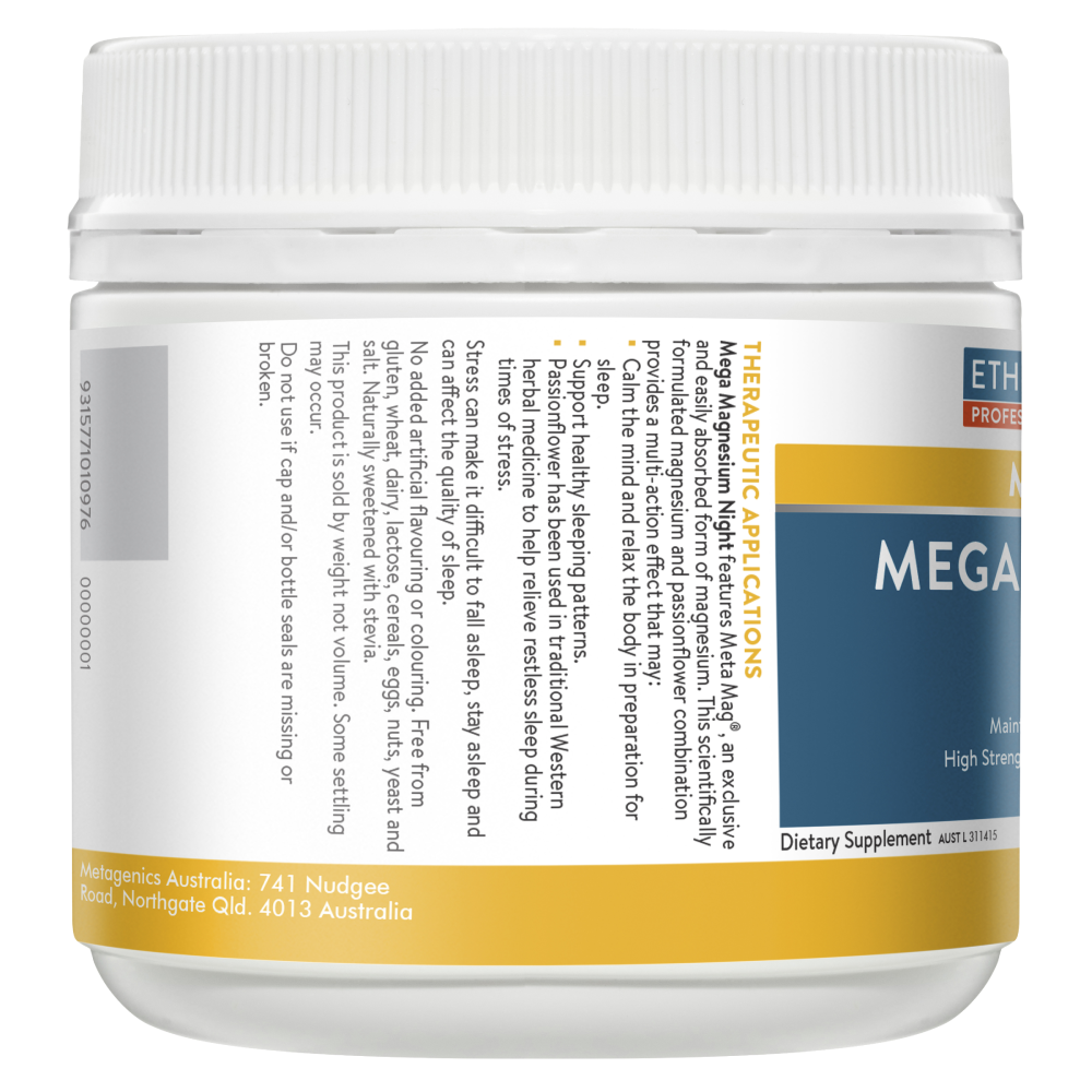 Ethical Nutrients Mega Magnesium Night 126g Powder - Mango Passion MEGAZORB