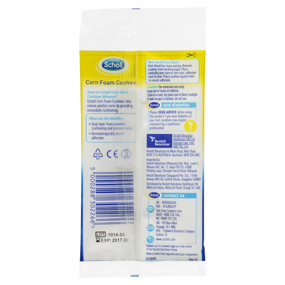 Scholl Corn Foam Cushions 9 Pack Cushioning Immediate Pain Pressure Relief