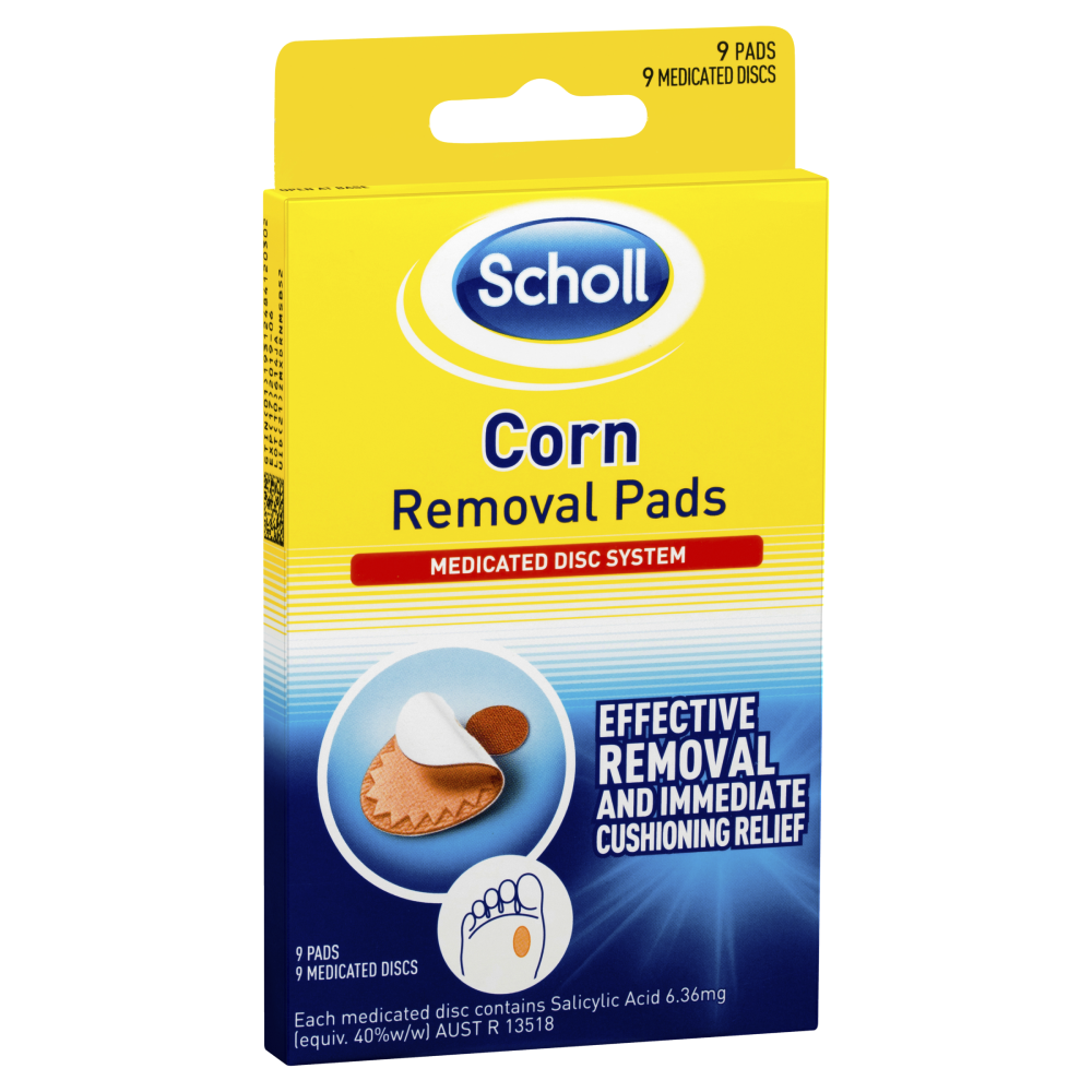 Scholl Corn Removal Pads 9 Pack Medicated Disc System Dressing Cushioning Relief