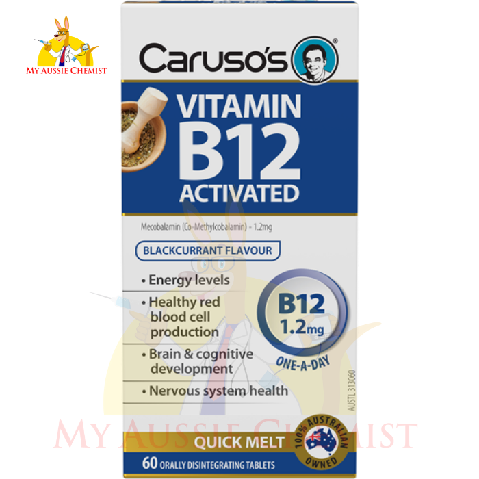 Caruso's Vitamin B12 Activated 60 Tablets 1.2mg