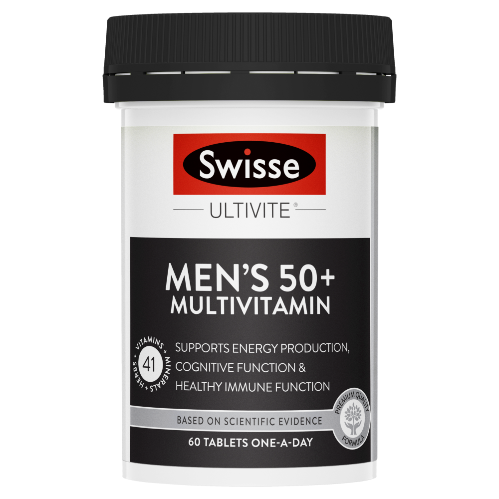 2XSwisse Ultivite Men's 50+ Multivitamin 60 Tablets Energy Cognitive Function