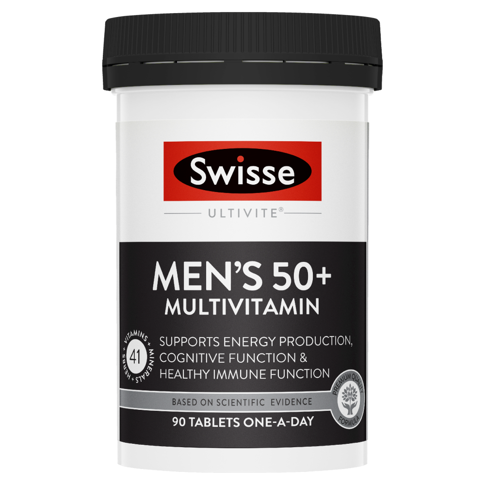 2XSwisse Ultivite Men's 50+ Multivitamin 90 Tablets Energy Cognitive Function
