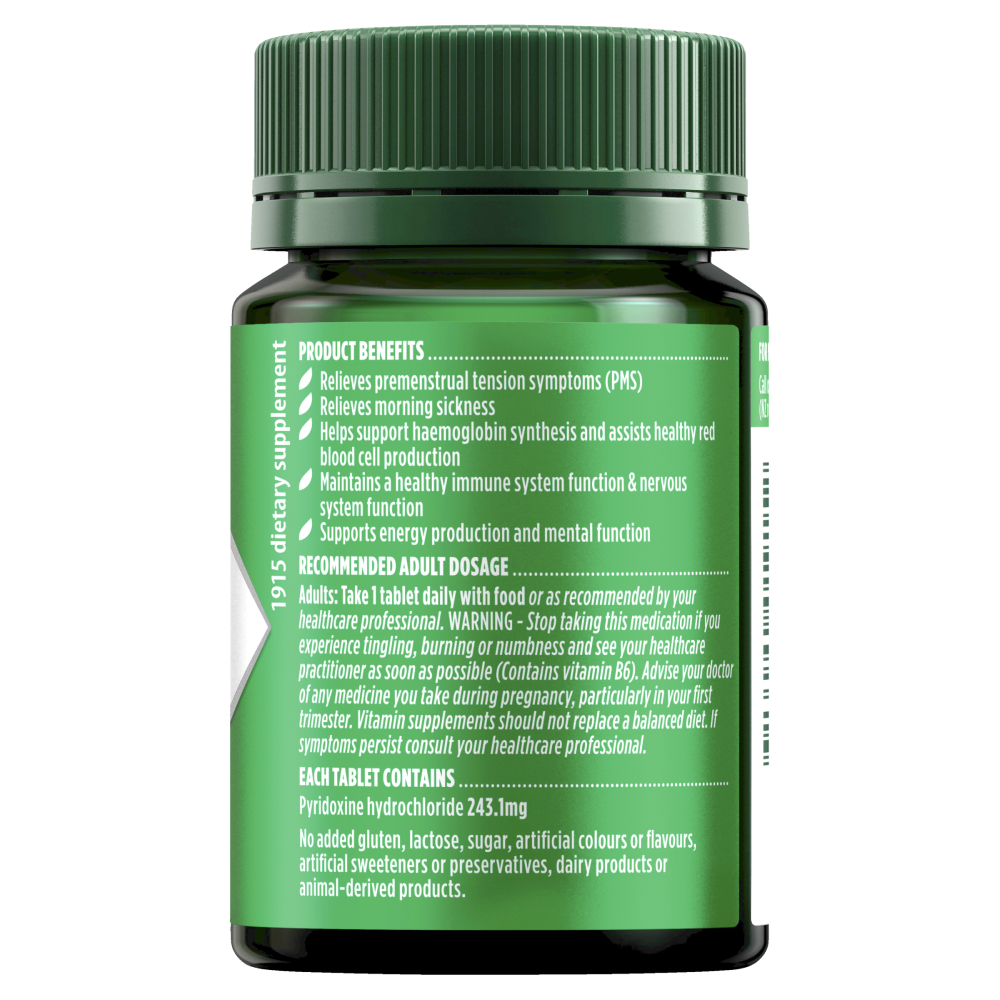 Nature's Own Vitamin B6 200mg 60 Tablets Relieves PMS Symptoms Natures
