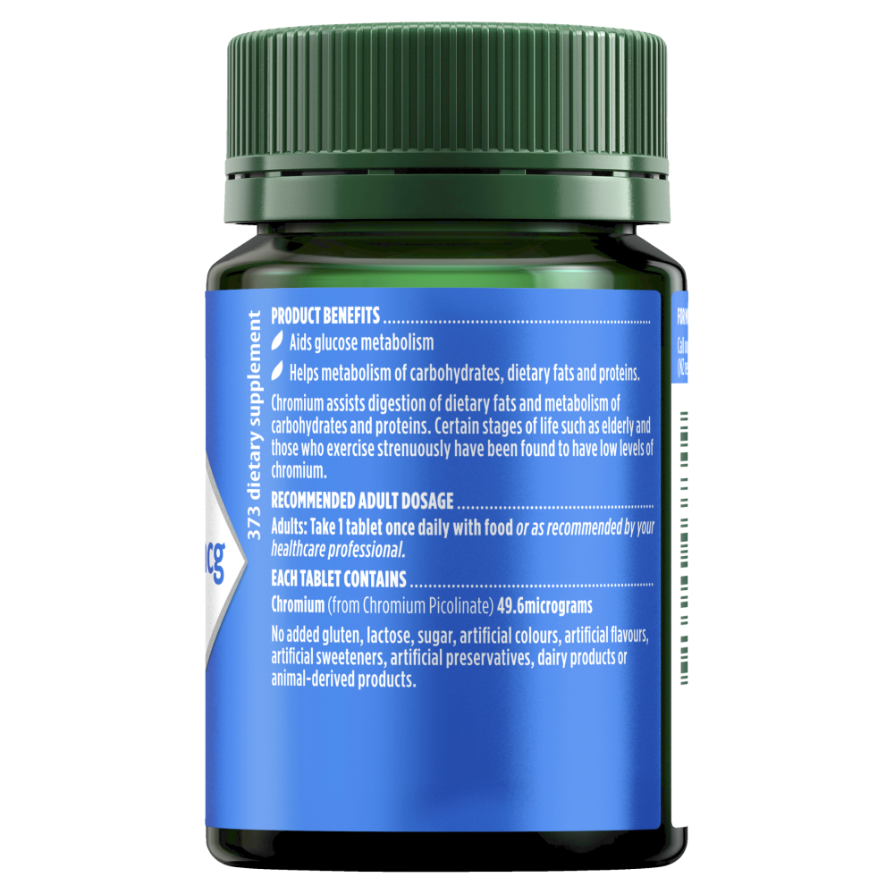 Nature's Own Chromium Picolinate 400mcg 200 Tablets Glucose Metabolism Natures