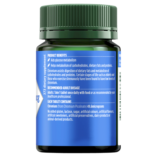 Nature's Own Chromium Picolinate 400mcg 200 Tablets Glucose Metabolism Natures