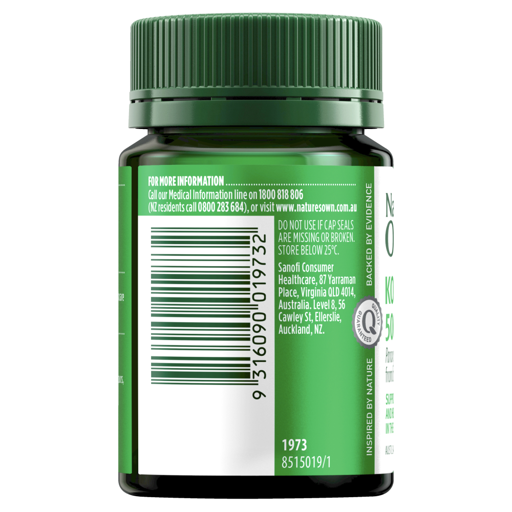 Nature's Own Korean Ginseng 500mg 60 Tablets Healthy Stress Response Natures