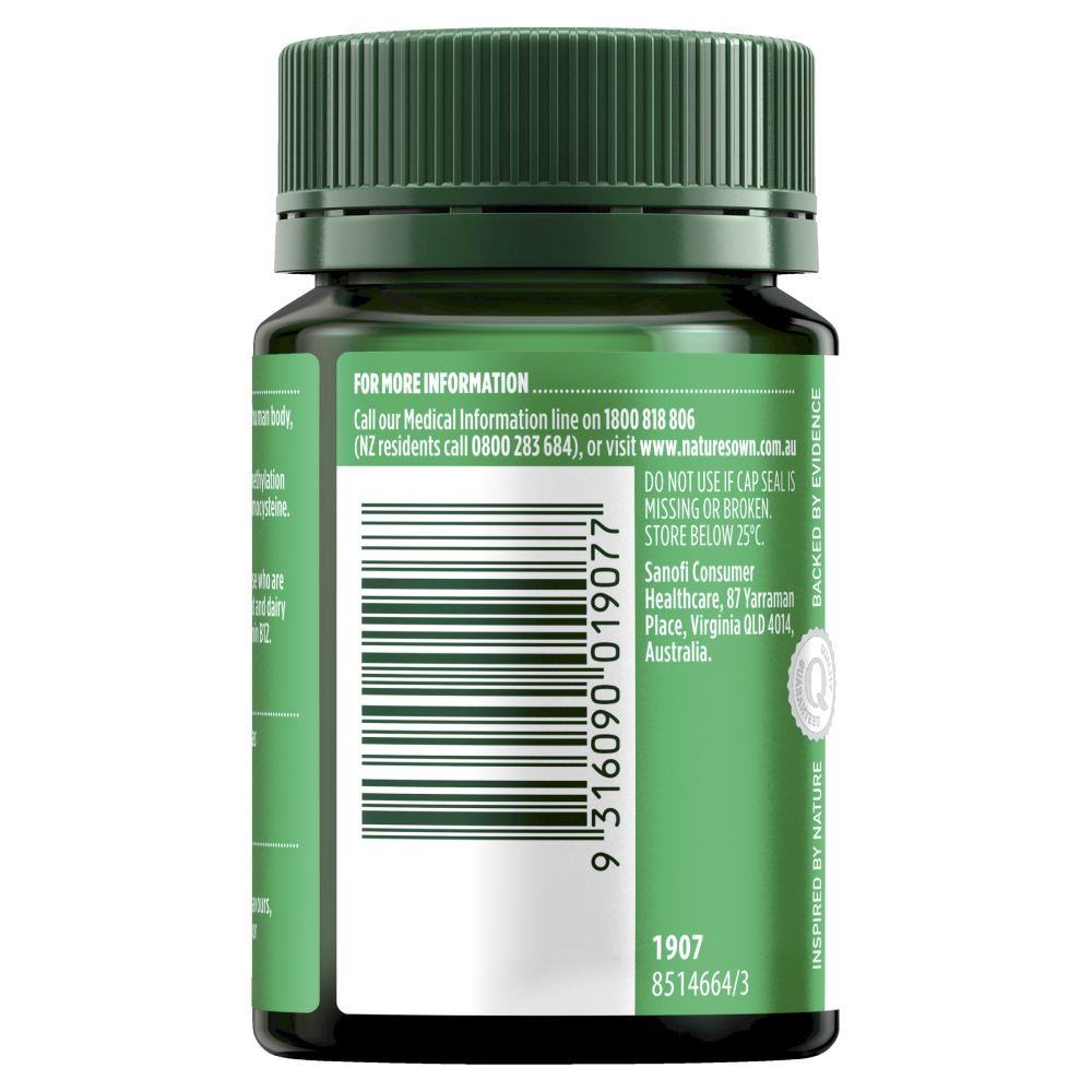 Nature's Own Activated Methyl B12 1000mcg 60 Tablets Vitamin B12 Vegan Natures