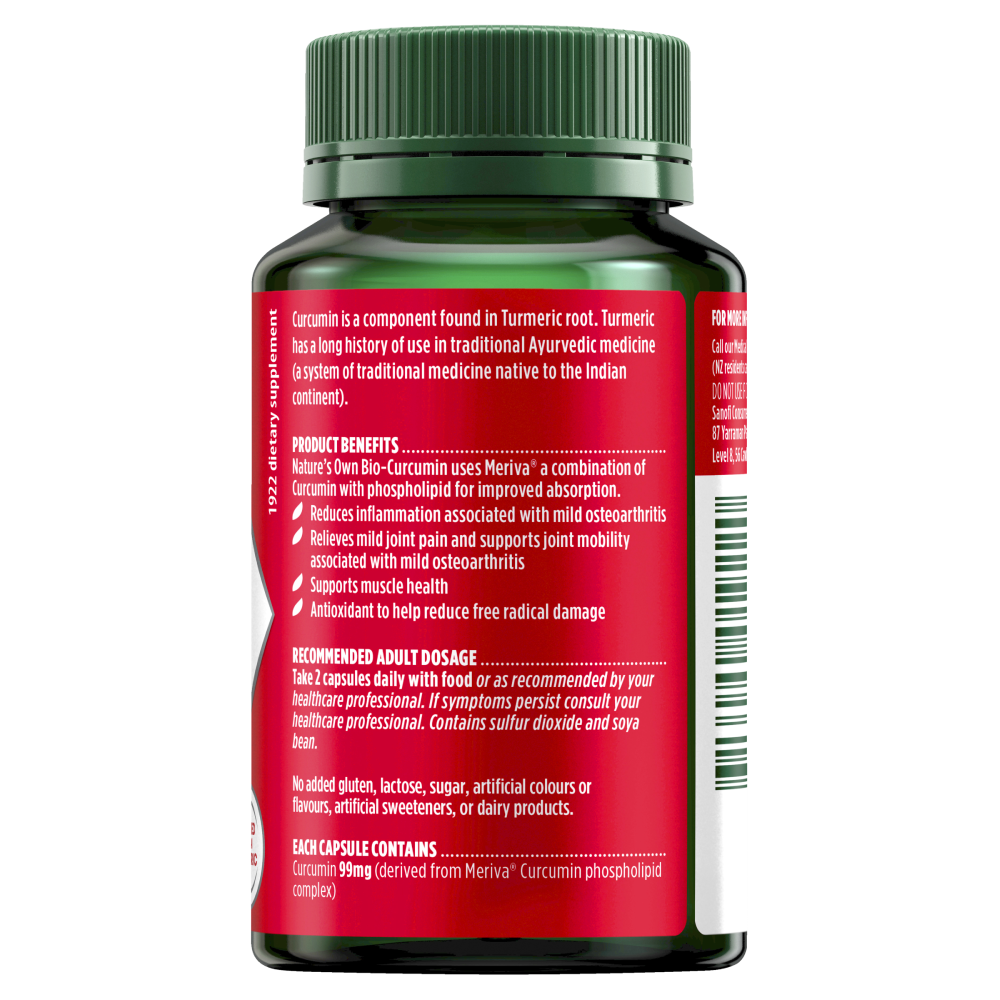 Nature's Own Bio Curcumin 60 Capsules 99mg Meriva® Inflammation Turmeric Natures