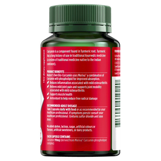 Nature's Own Bio Curcumin 60 Capsules 99mg Meriva® Inflammation Turmeric Natures