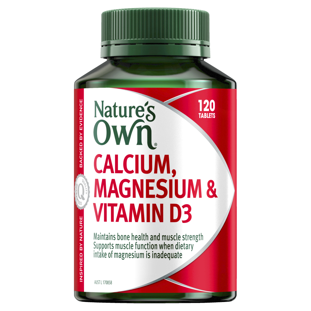 Nature's Own Calcium, Magnesium & Vitamin D3 120 Tablets Bone & Muscles Natures