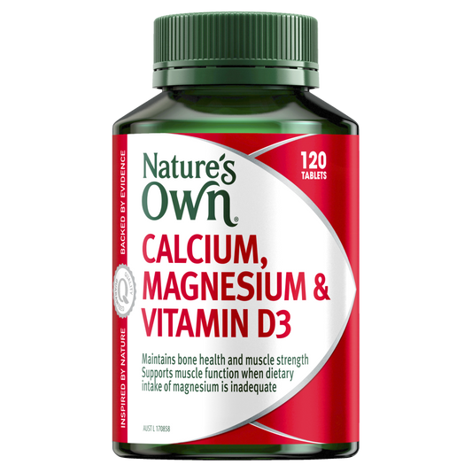 Nature's Own Calcium, Magnesium & Vitamin D3 120 Tablets Bone & Muscles Natures