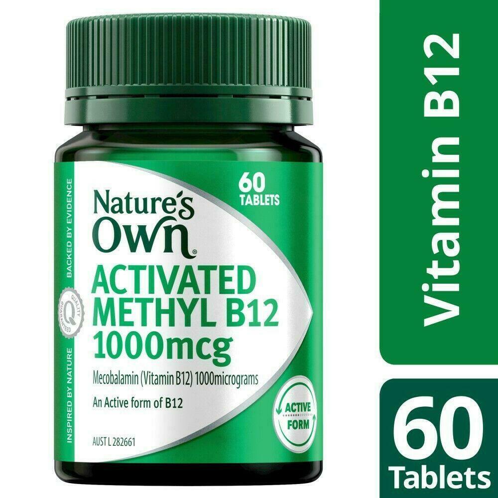 Nature's Own Activated Methyl B12 1000mcg 60 Tablets Vitamin B12 Vegan Natures