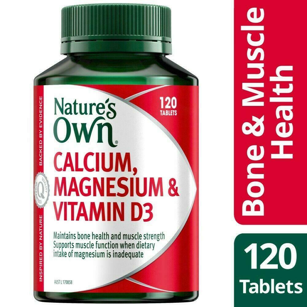 Nature's Own Calcium, Magnesium & Vitamin D3 120 Tablets Bone & Muscles Natures
