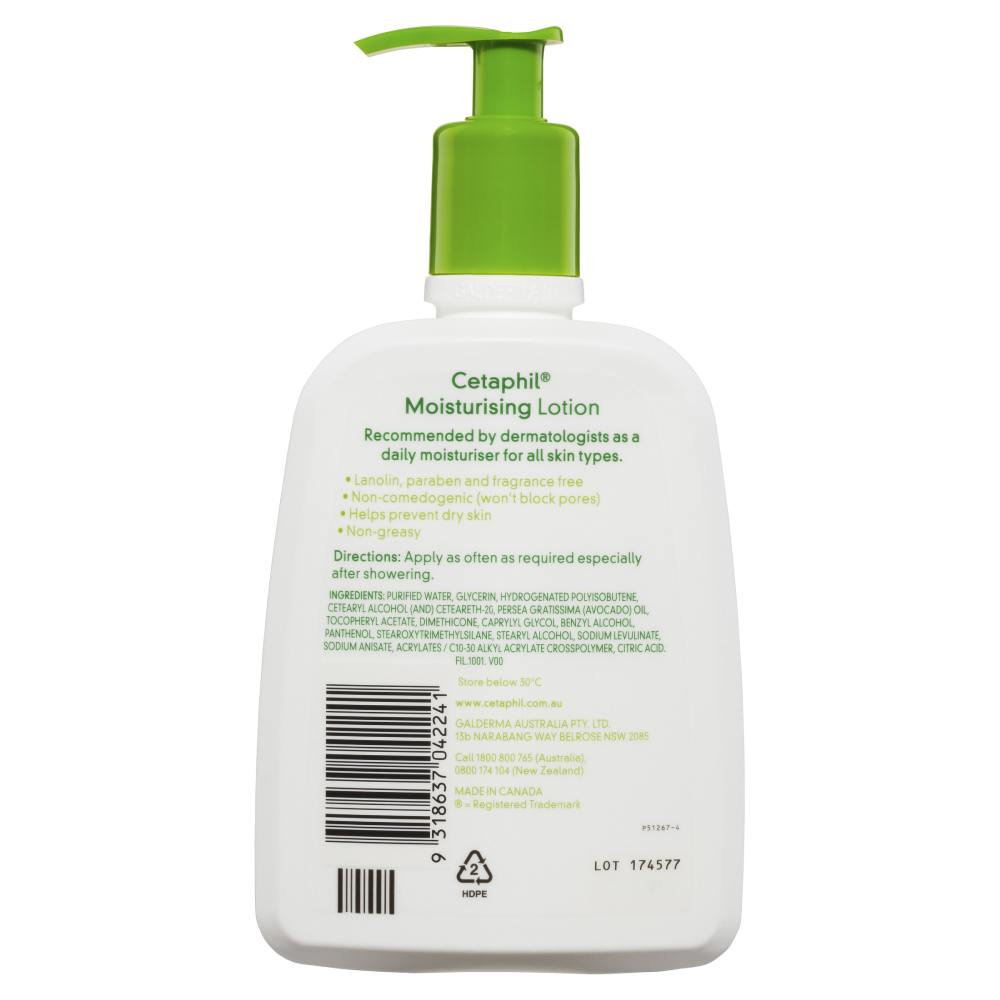 Cetaphil Moisturising Lotion 500mL Pump Sensitive Skin Fragrance Free