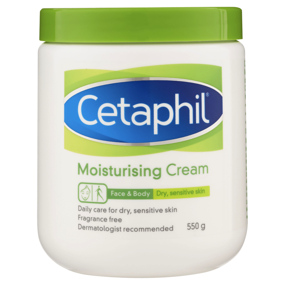 Cetaphil Moisturising Cream 550g Dry Sensitive Skin Moisturiser Fragrance Free