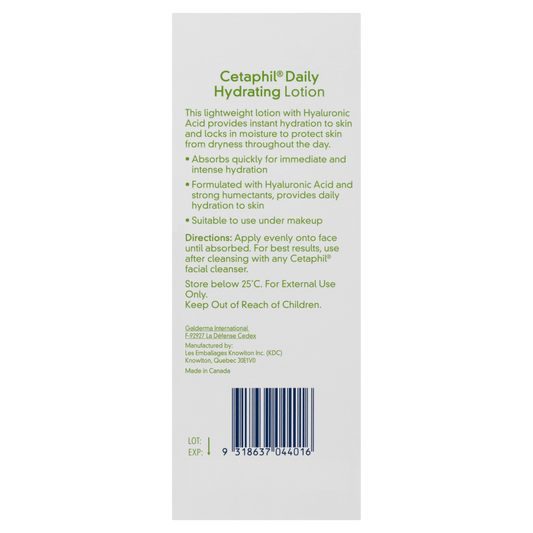 Cetaphil Daily Hydrating Lotion with Hyaluronic Acid 88mL Face Very Dry Skin