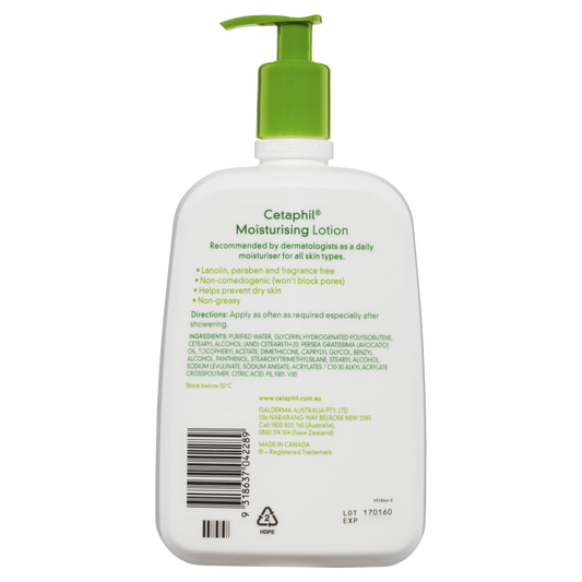 Cetaphil Moisturising Lotion 1 Litre Pump Sensitive Skin Fragrance Free