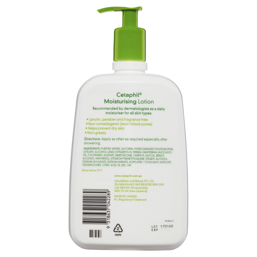 Cetaphil Moisturising Lotion 1 Litre Pump Sensitive Skin Fragrance Free