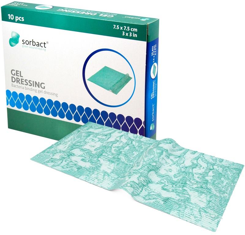 Sorbact Gel Dressing 7.5Cmx7.5Cm Box10