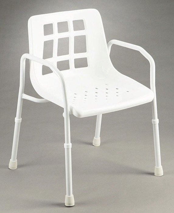 Shower Chair With Arms Wide 200Kg Aluminium Each