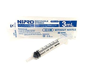 Nipro Syringe 3Ml L-Slip Without Needle Box 100