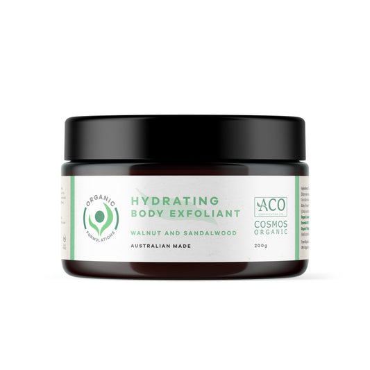 Organic Formulations Hydrating Body Exfoliant with Walnut and Sandalwood 200g