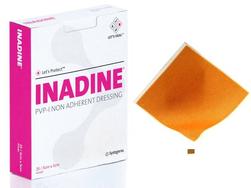 Inadine Pvp-I Non Adhesive Dressing 5Cmx5Cm Box 25
