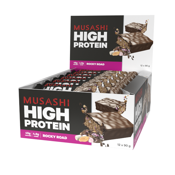 Musashi High Protein 12 x 90g Bars P45 Low Carb Advanced Protein Blend