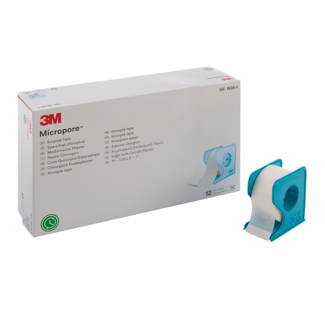 3M Micropore Tape With Dispenser 2.5Cmx9.1M Box 12