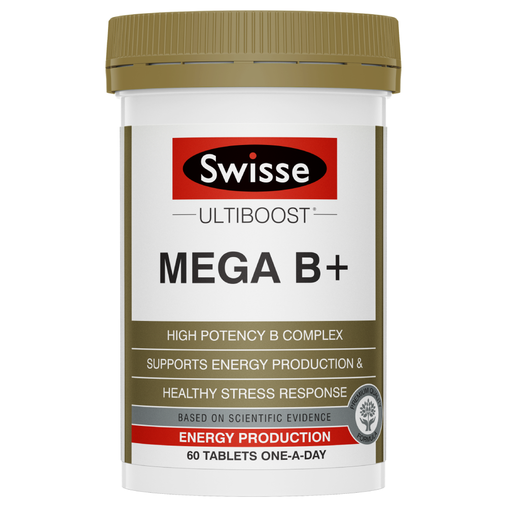 2XSwisse Ultiboost Mega B+ 60 Tablets High Potency Vitamin B Complex Energy