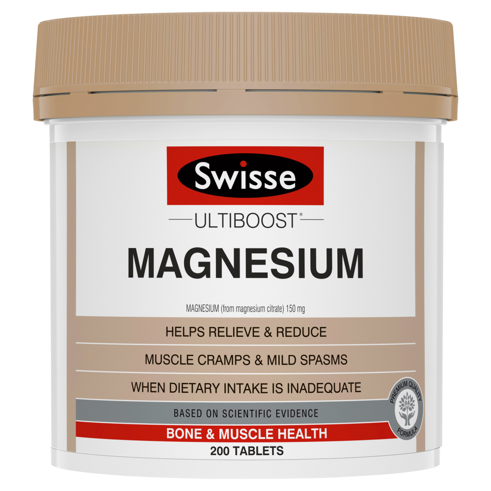 2XSwisse Ultiboost Magnesium 200 Tablets Bone & Muscle Health Cramps Spasms Vegan
