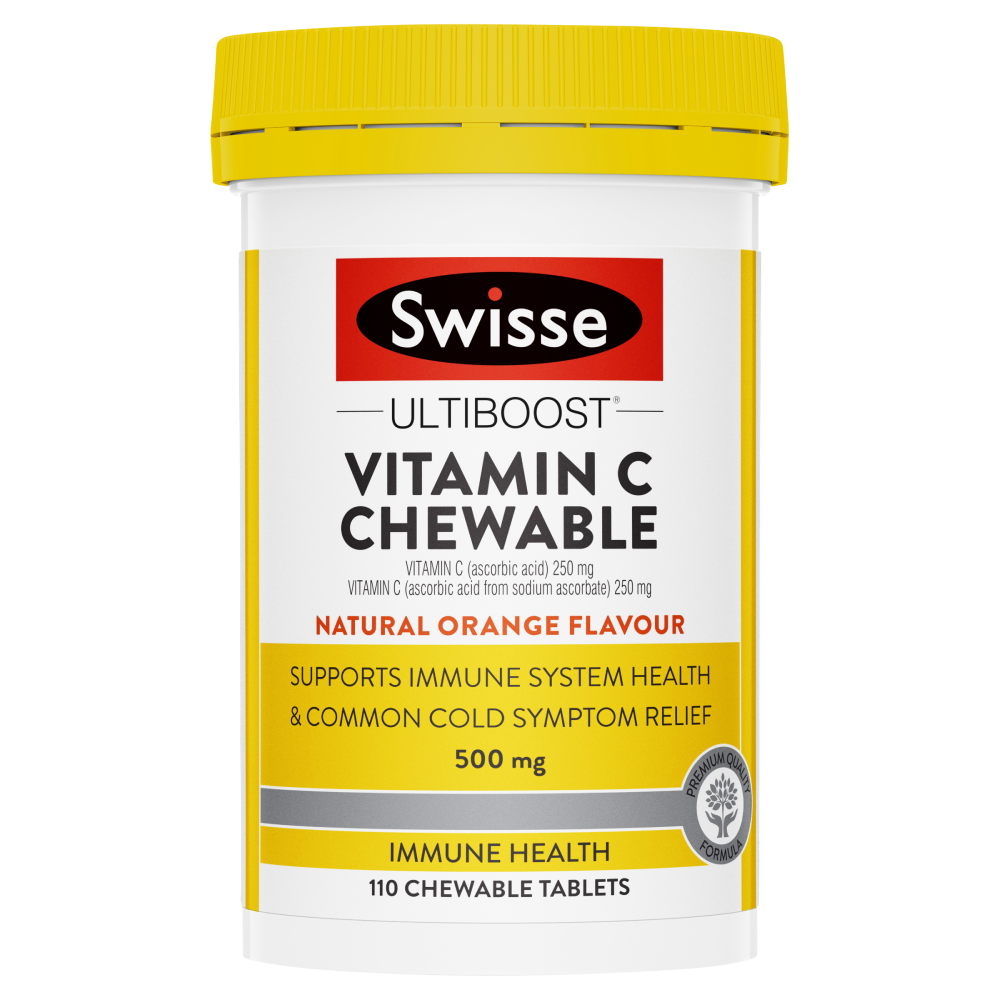 2XSwisse Ultiboost Vitamin C Chewable 110 Tablets 500mg Immune Health Colds Relief
