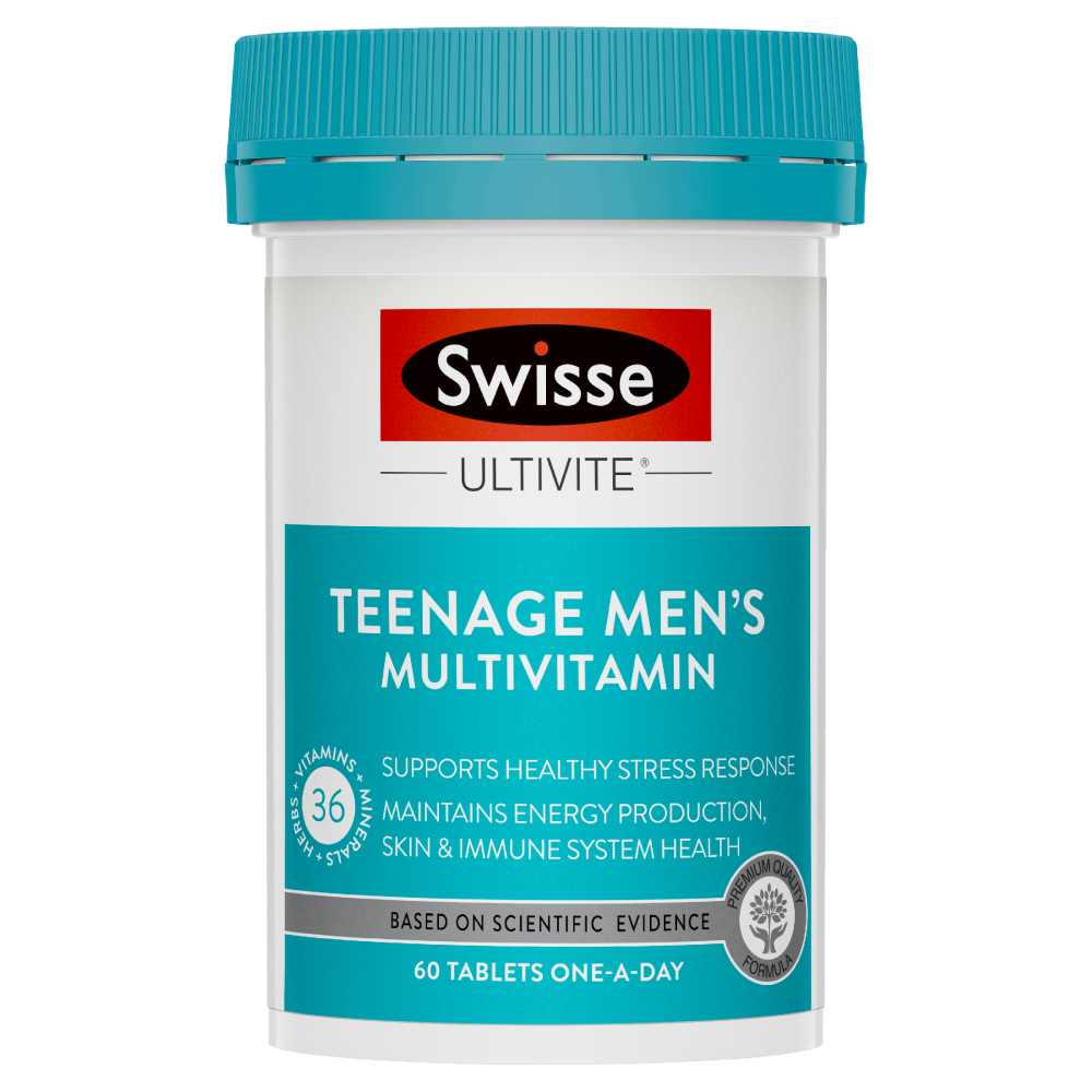 2XSwisse Ultivite Teenage Men's Multivitamin 60 Tablets Energy Immune Skin Health