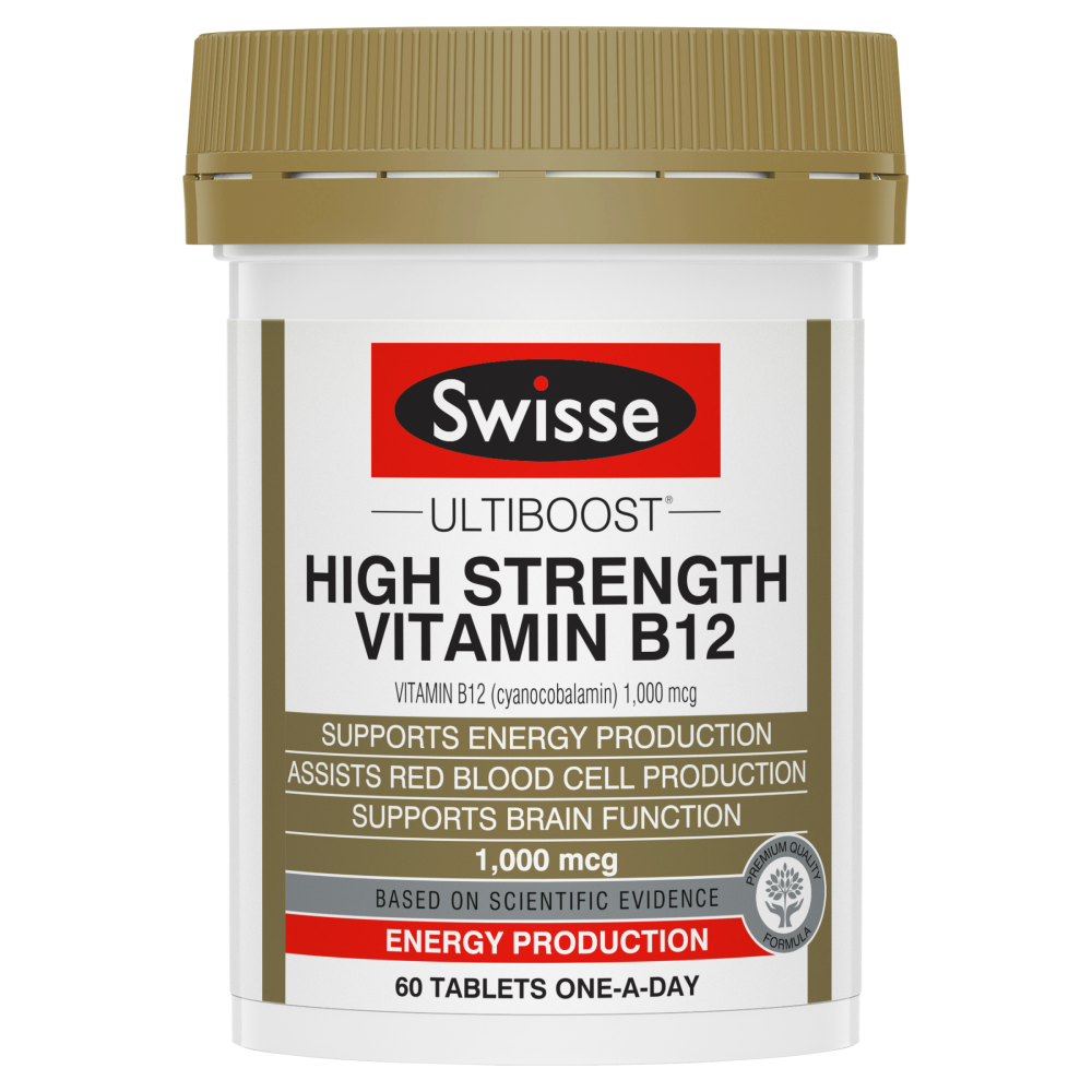 2XSwisse Ultiboost High Strength Vitamin B12 60 Tablets Energy Production Vegan
