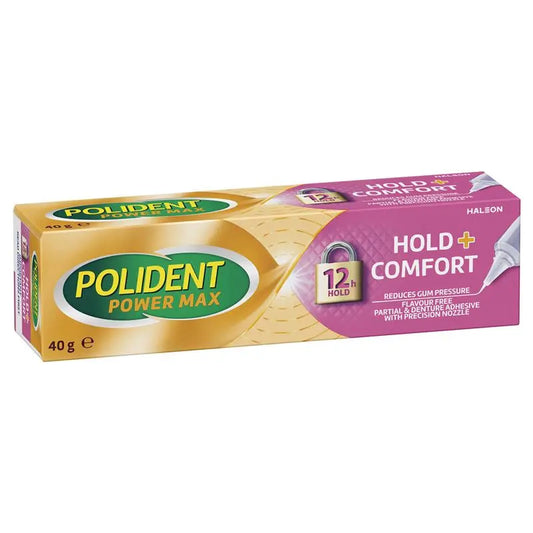 Polident Power Max Hold + Comfort Partial & Denture Adhesive 40g