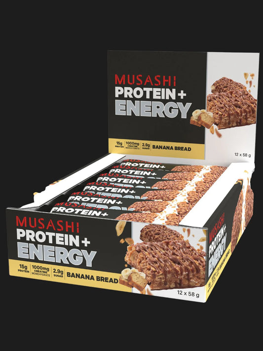 Musashi Protein+ Energy Bar 58g (Box of 12 Bars)