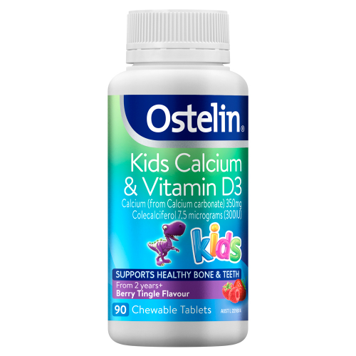 Ostelin Kids Calcium & Vitamin D3 Berry Tingle Flavour 90 Chewable Tablets