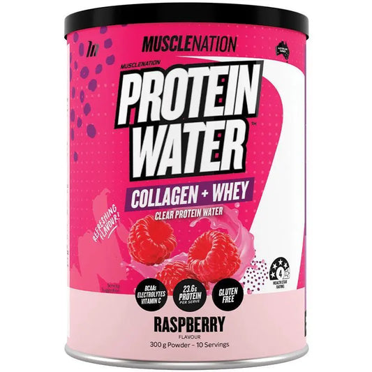 Muscle Nation Protein Water Powder Raspberry 300g