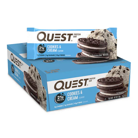 Box of 12 Quest Cookies & Cream Bar 60g