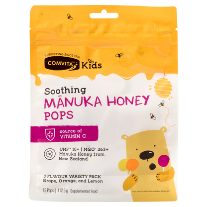 Comvita Kids Soothing Manuka Honey Pops 3 Flavours 15 Pack