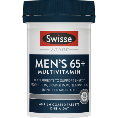 Swisse Ultivite Men's 65+ Multivitamin 60 Tablets Energy 65+ Years Mens Health