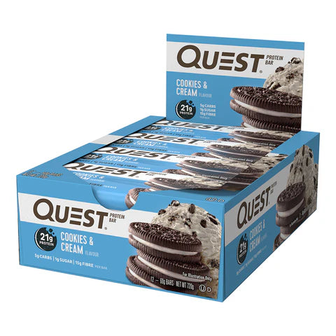 Box of 12 Quest Cookies & Cream Bar 60g
