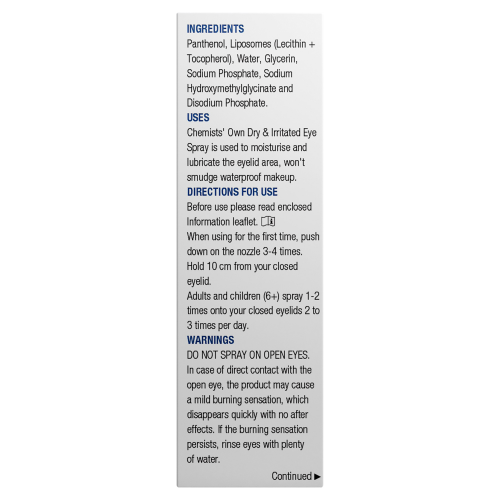 Chemists' Own Dry & Irritated Eye Spray 10mL